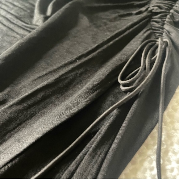 Alice + Olivia Lux Ruched Black Maxi Dress Size 8 Slim Fit Sexy Night Party - Picture 9 of 13